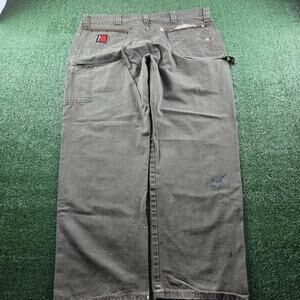 Paint worn wrangler riggs workwear green carpenter pants